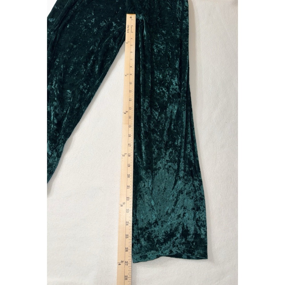 TR Bently Floral Blouse & Pant Set Emerald Green Crushed Velvet Size Large New - Picture 15 of 16